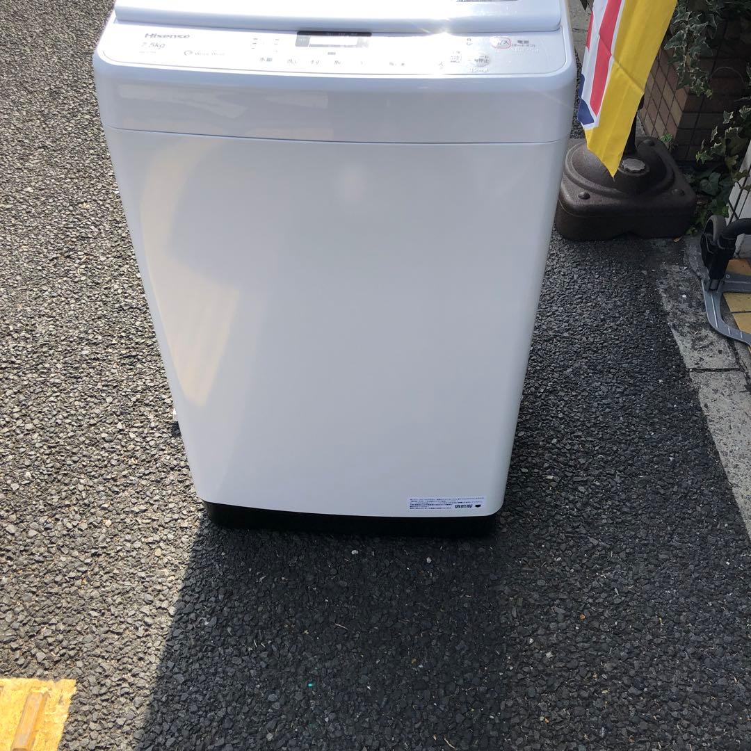 Hisense洗濯機 7.5k 2021年製　給水ホース　排水ホース付き