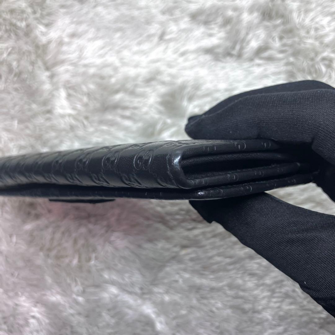 箱付き極美品✨GUCCI マイクロシマ GG柄 ロゴプレート 長財布449396