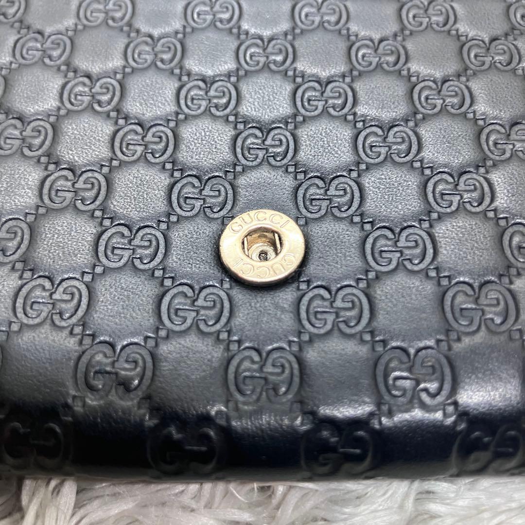 箱付き極美品✨GUCCI マイクロシマ GG柄 ロゴプレート 長財布449396