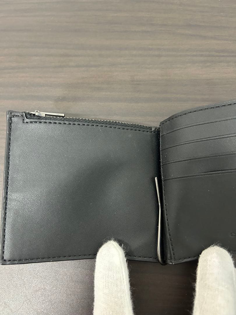 COACH ブラックレザー マネークリップ