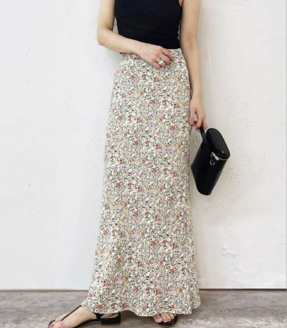 EDIT.FOR LULU マルチフラワー バイアスマキシスカート 36