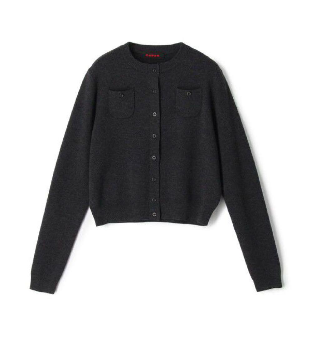 CAbaN コットンカシミヤ クルーネックカーディガン　XSサイズ