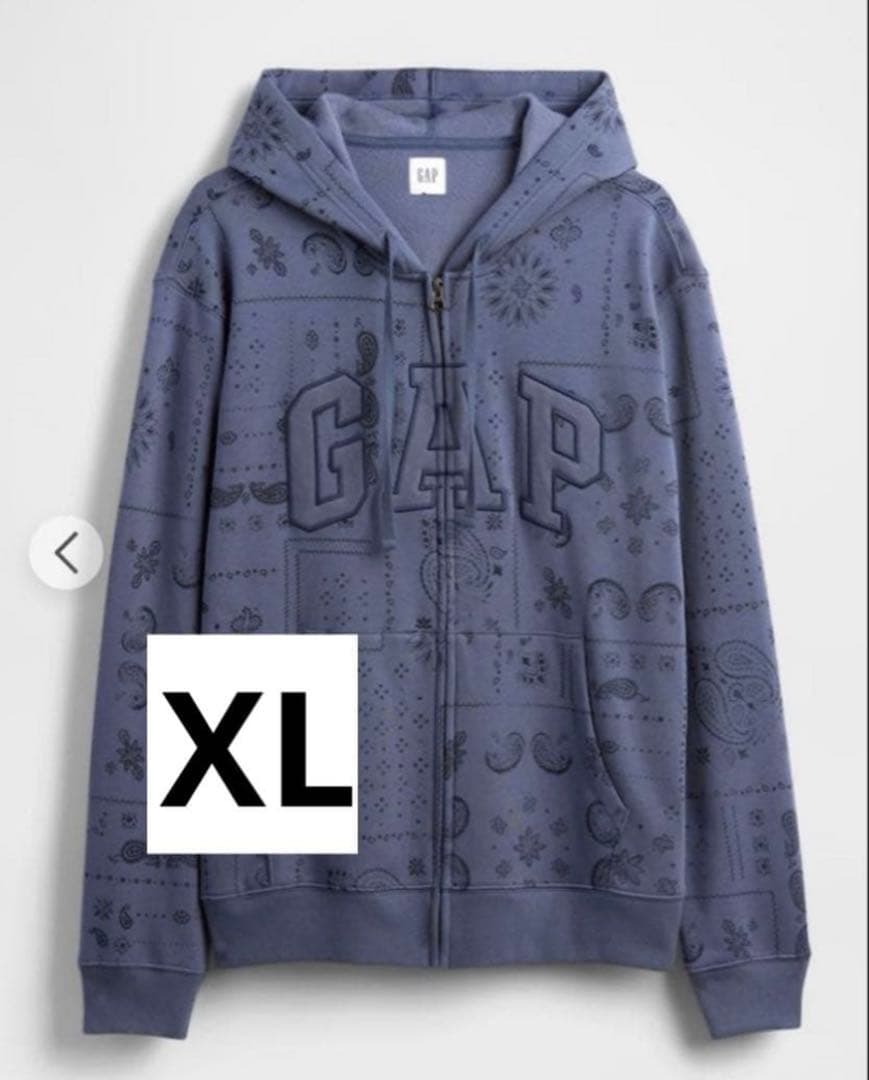 GAP ロゴパーカー Ｍ ペイズリー柄 バンダナ パーカー XL