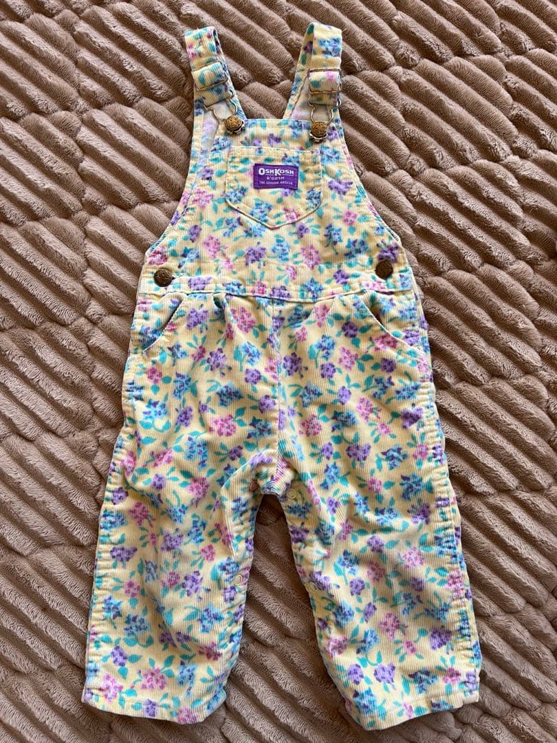 オシュコシュ　花柄オーバーオール　90cm