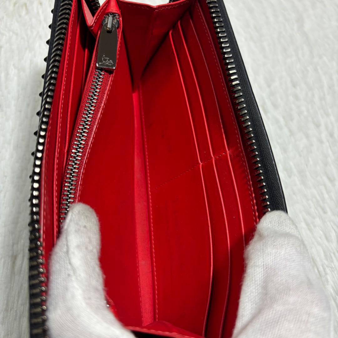 ✨07✨ パネトーネ スタッズ 長財布 レザー ラウンドジップ 革 黒