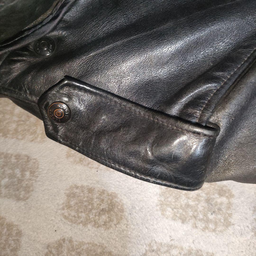 完品人気黒Schott１８４SMフライトジャケット３８ ダメでも対応有！