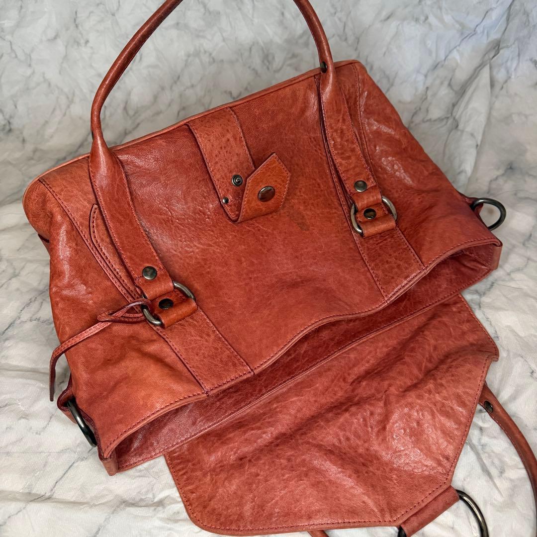 MIU MIU ミュウミュウ シープスキン レザー ブラウン バッグ フラップ付