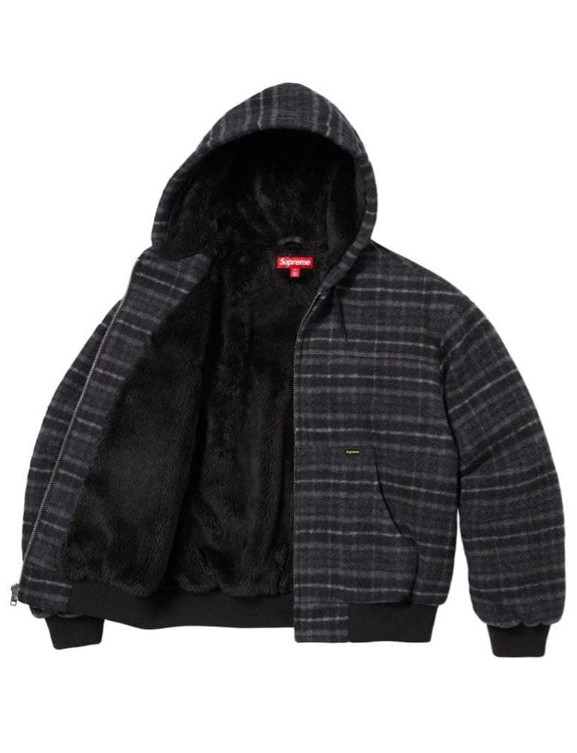 ジャケット・アウター supreme Plaid Wool Hooded Work Jacket