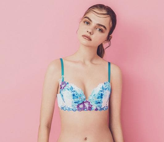 ワコール ルジェ ブラジャーC75 & ショーツL　白水色レース