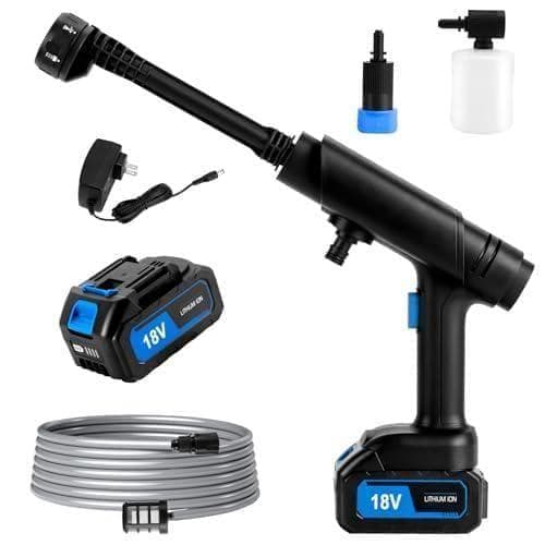 ASUNPIE 高圧洗浄機 強力モータ500w 吐出圧力8Mpa 充電式 コード