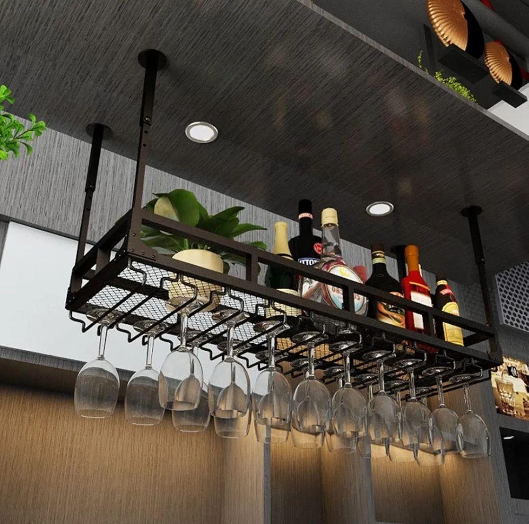 ブラックメタル ワイングラスホルダー 収納 展示品