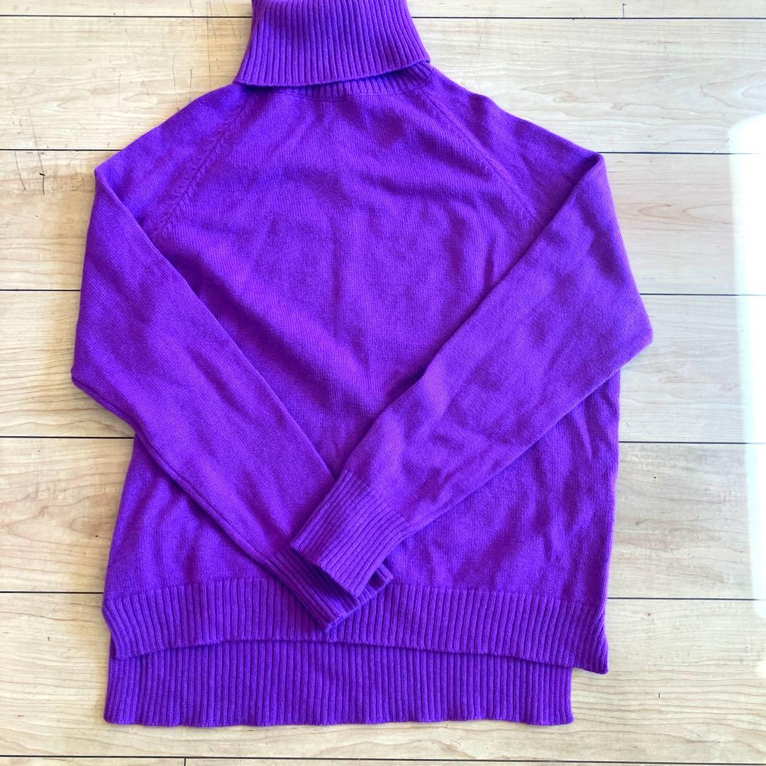 ✴︎完売　nanadecor イタリア製ウール カシミヤタートルニット　パープル