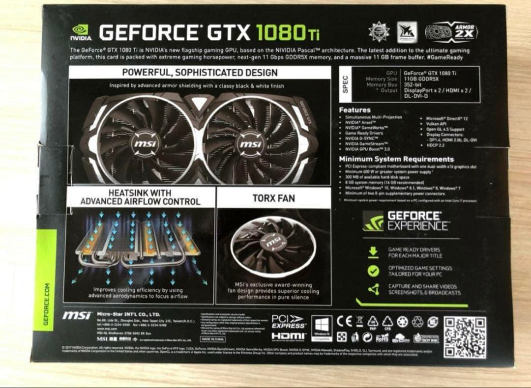 MSI GTX1080Ti グラフィックスボード