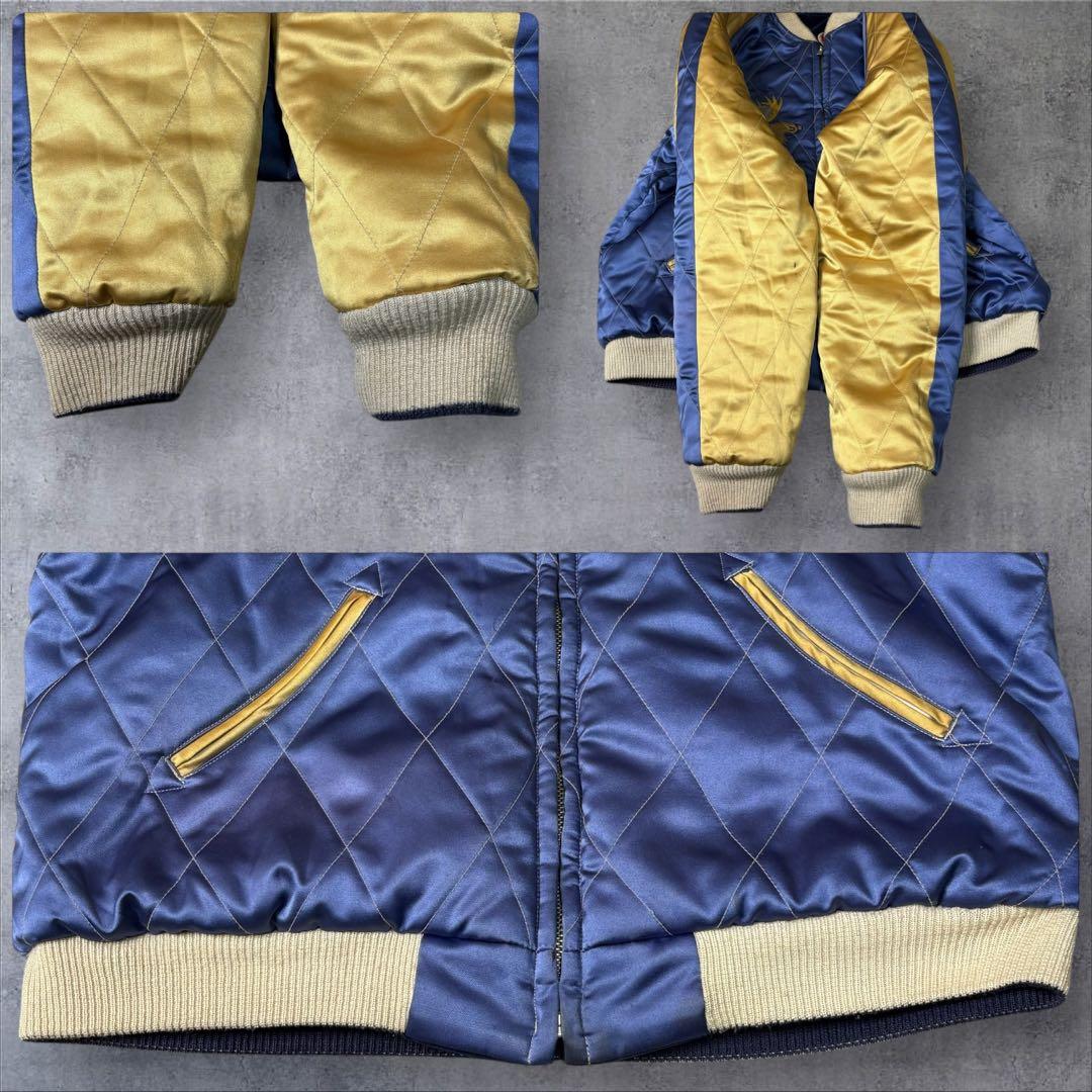 【希少】 テーラー東洋 スカジャン 別珍 M アラスカ 犬ぞり シロクマ 刺繍