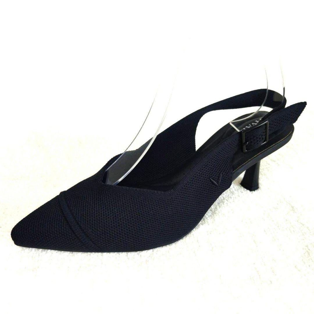 人気・ほぼ新品！VIVAIA 黒 スリングバック ポインテッドトゥ サンダル