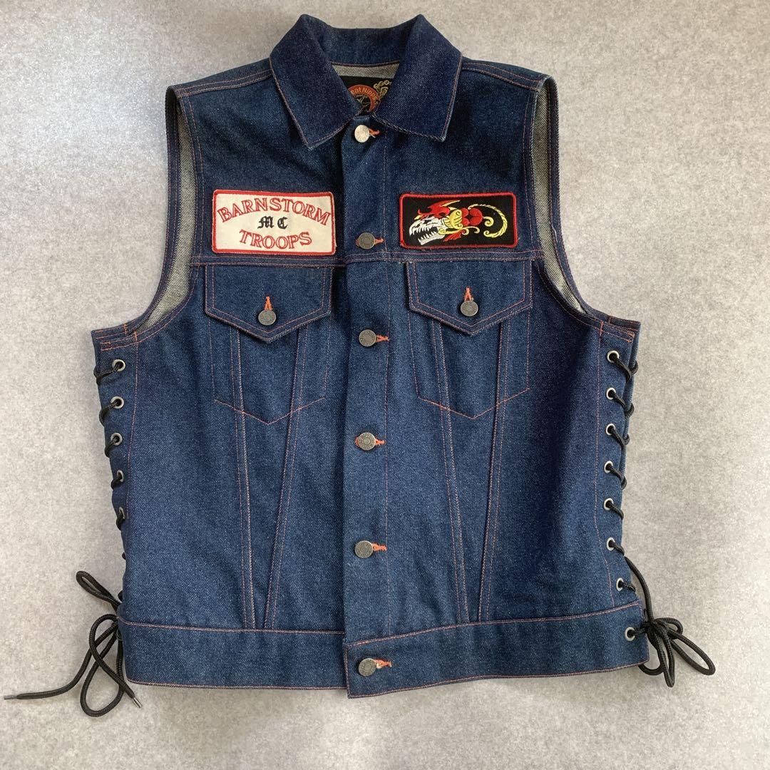 バイク乗り　BARNSTORM MC TROOPS デニムベスト　東本昌平