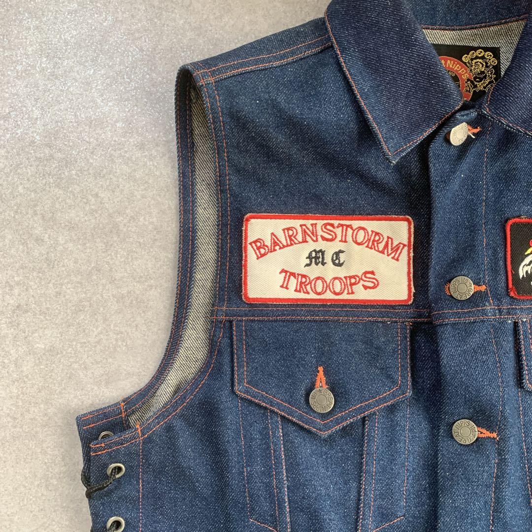 バイク乗り　BARNSTORM MC TROOPS デニムベスト　東本昌平