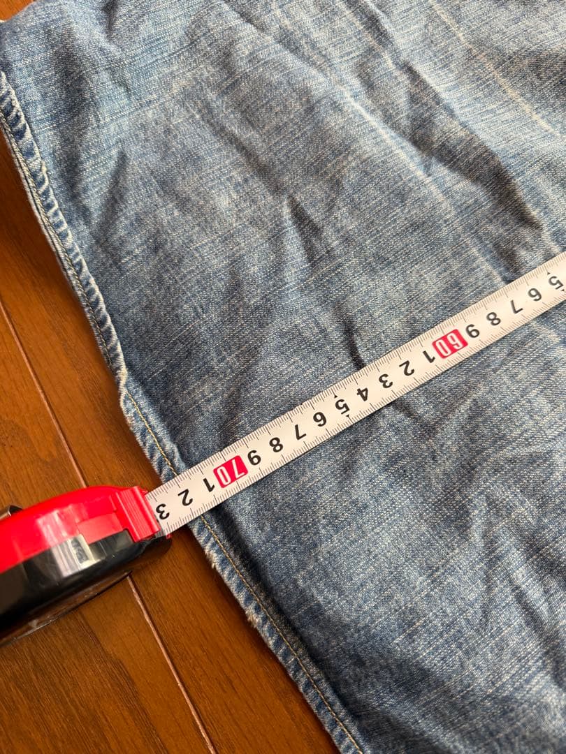 ち*ち様 レミレリーフ　スタッズ　ヴィンテージ加工　ウエスタンデニムシャツ　イン