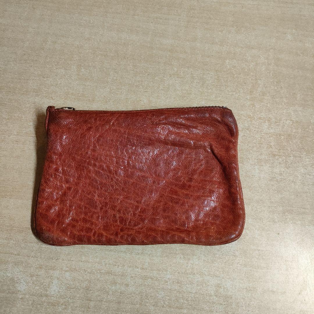 クロムハーツ チェンジパース レザー 赤茶 ジッパー無し 破れあり