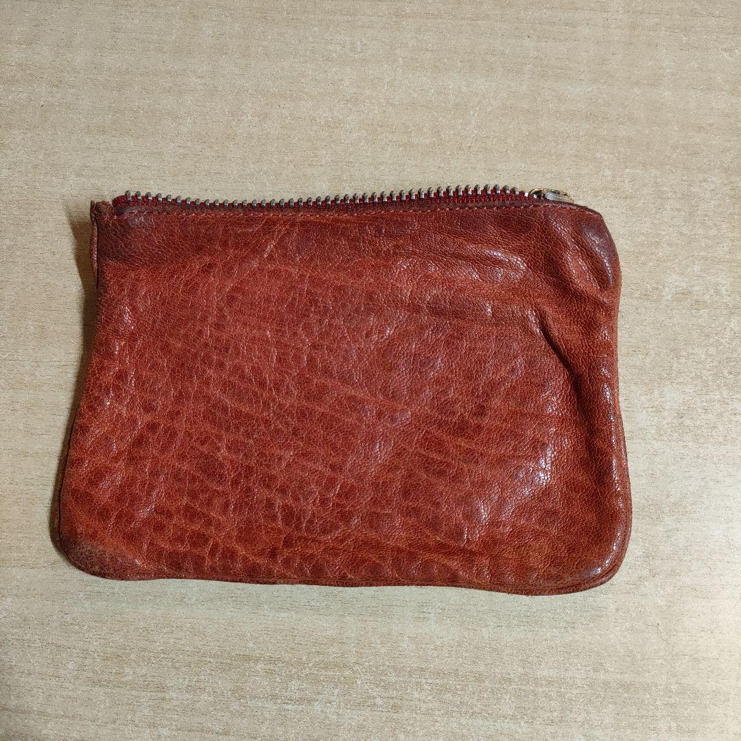 クロムハーツ チェンジパース レザー 赤茶 ジッパー無し 破れあり
