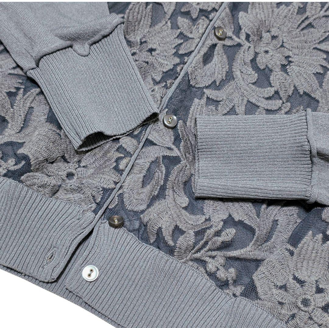 Sov. グレー 花柄 ニットアンサンブル