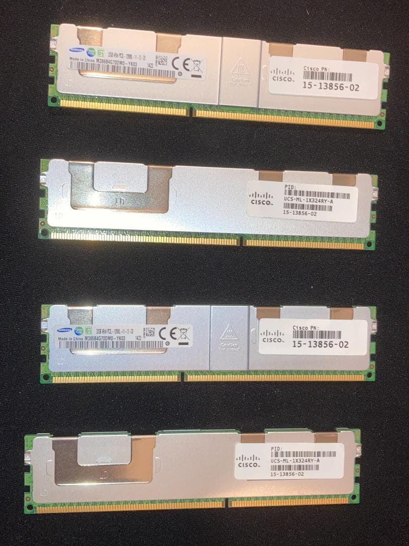 サムスン128GB 4Rx4 PC3L-12800L DDR3-1600サーバー