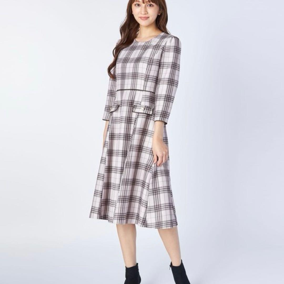 新品✨LAISSE PASSÉ チェックフレアーワンピース　36 レッセパッセ