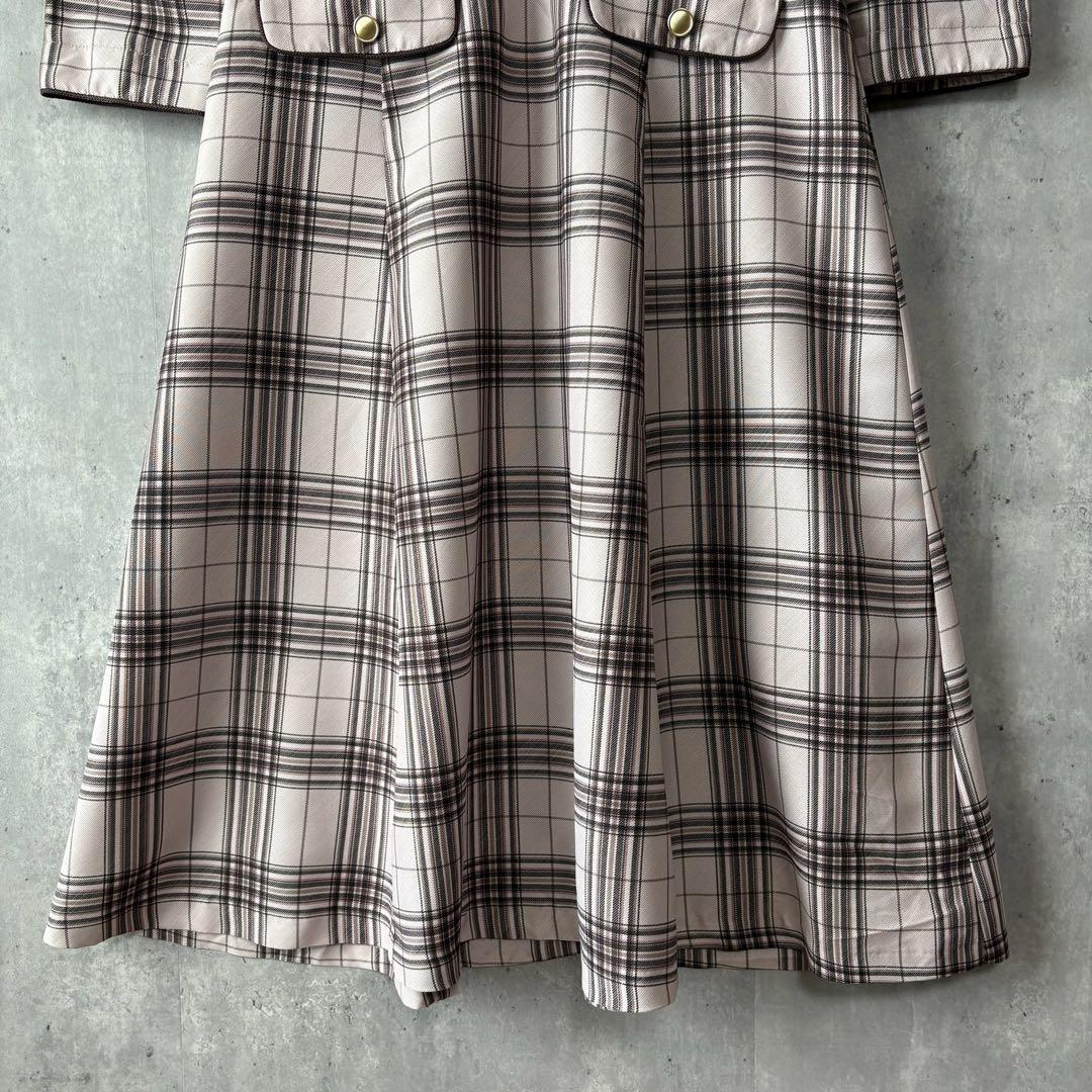 新品✨LAISSE PASSÉ チェックフレアーワンピース　36 レッセパッセ
