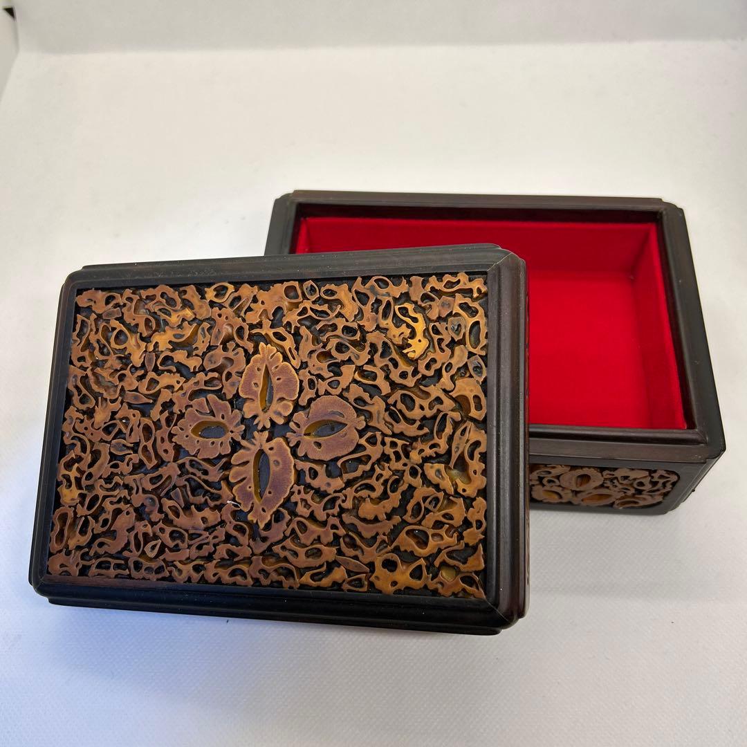 希少 まとめ売り 黒檀 アクセサリーケース 文箱 ジュエリー 長方形 八角形