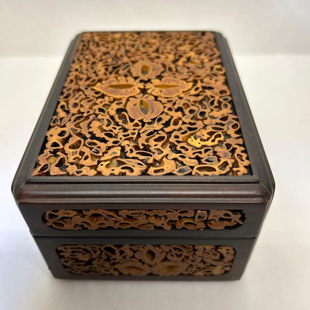 希少 まとめ売り 黒檀 アクセサリーケース 文箱 ジュエリー 長方形 八角形
