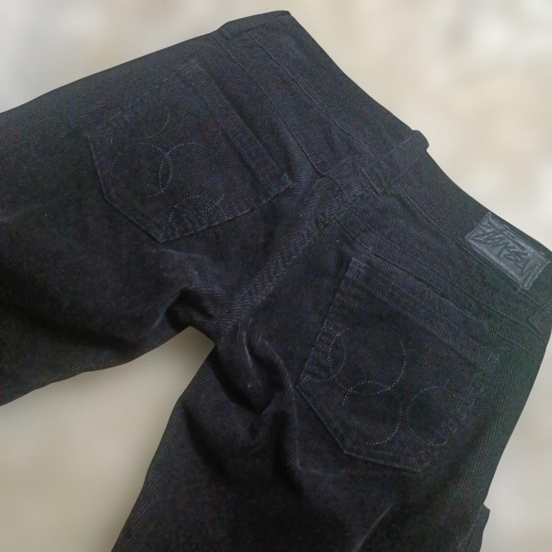【希少】Stussy ステューシー コーデュロイパンツ ブラック 26 刺繍入り