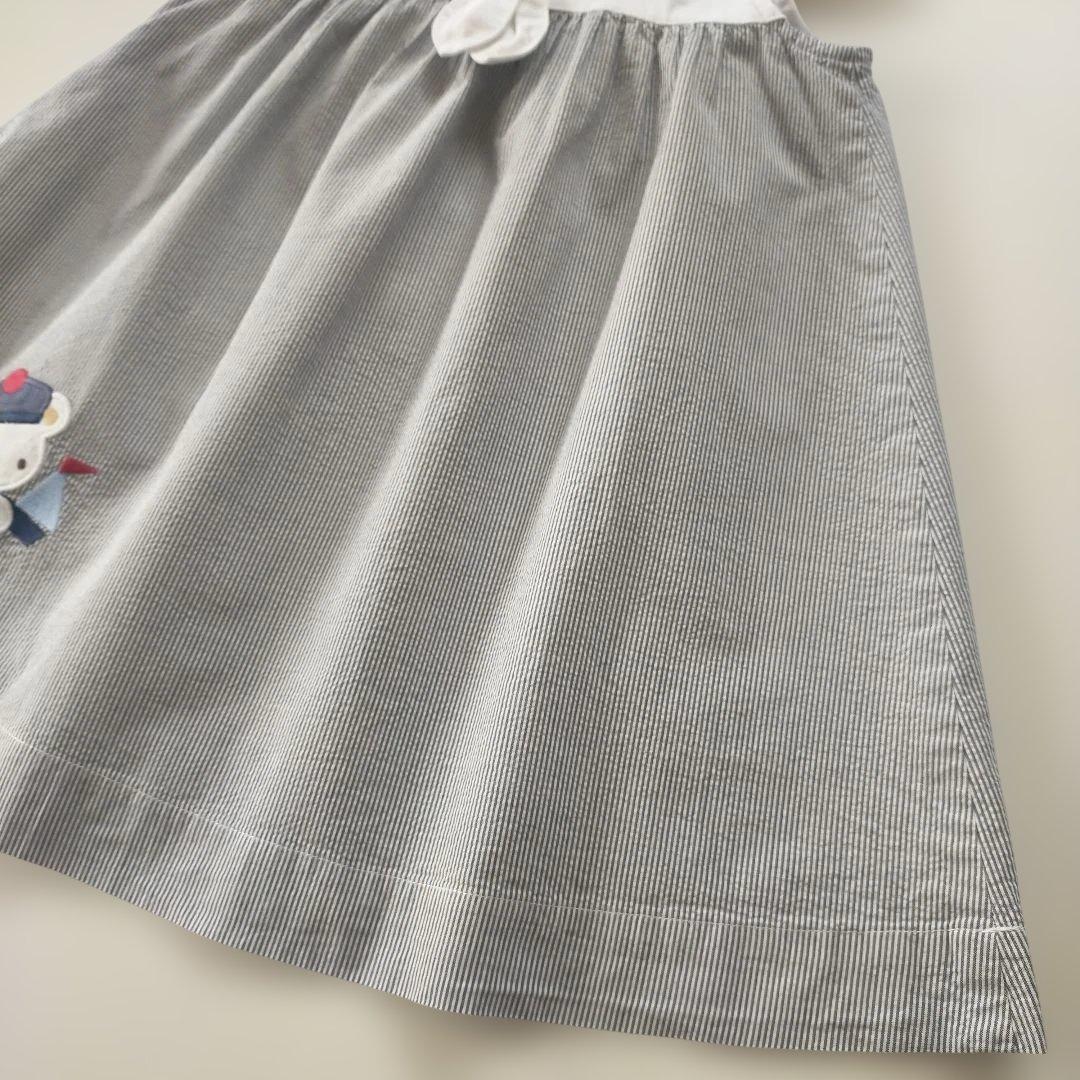 美品★2024SS★90cm familiar セーラー衿半袖ワンピース