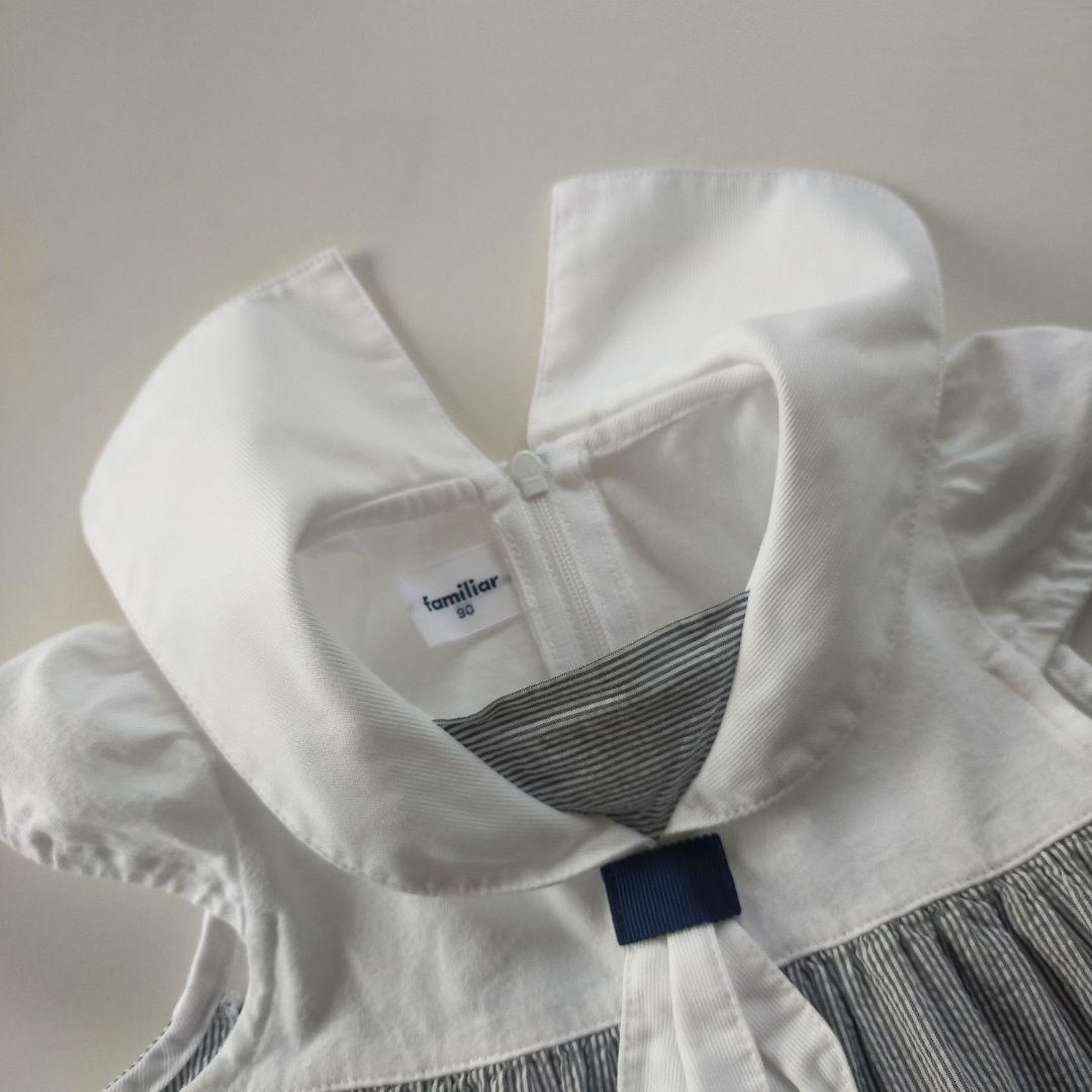 美品★2024SS★90cm familiar セーラー衿半袖ワンピース