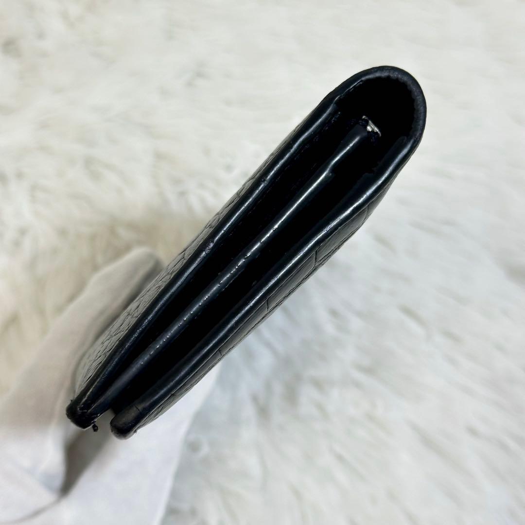 美品✨️SAINT LAURENTサンローラン クロコ型押し 長財布 ブラック
