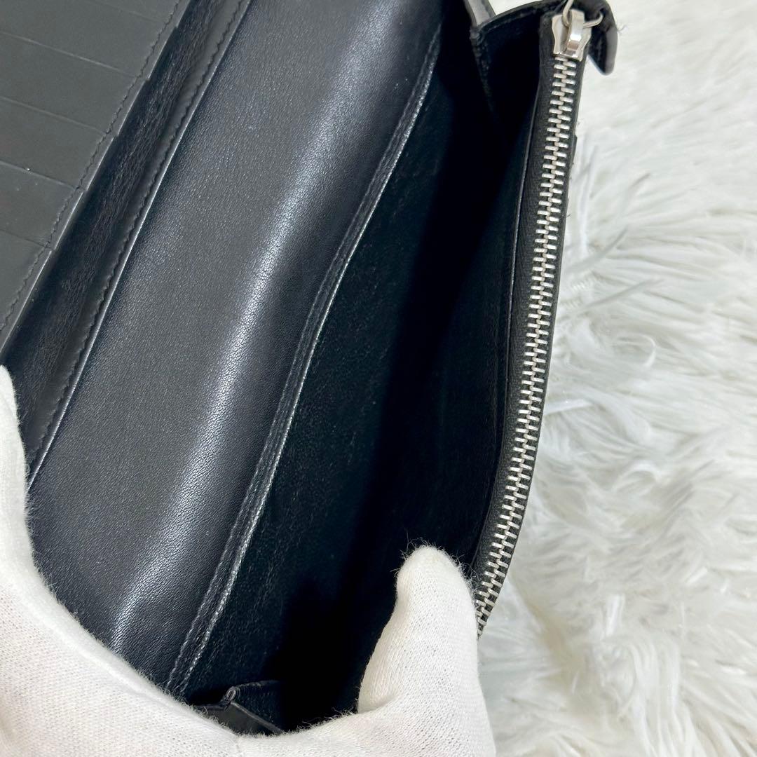 美品✨️SAINT LAURENTサンローラン クロコ型押し 長財布 ブラック