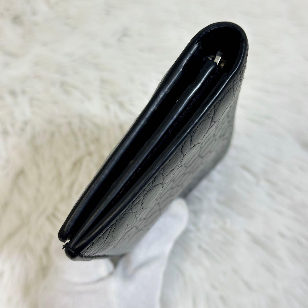 美品✨️SAINT LAURENTサンローラン クロコ型押し 長財布 ブラック