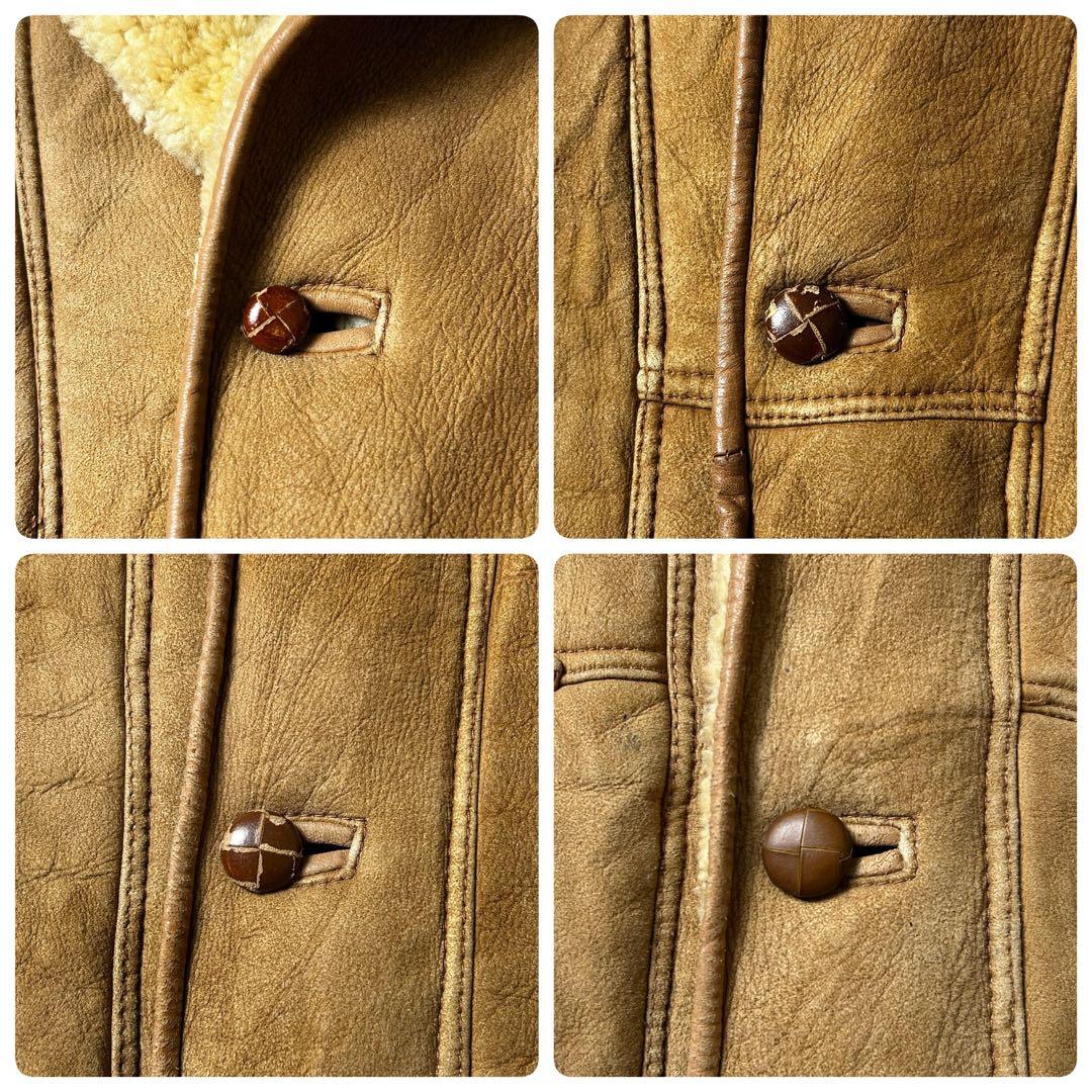 pirovintage ムートンジャケット スウェード レザー本革 袖裏ボ