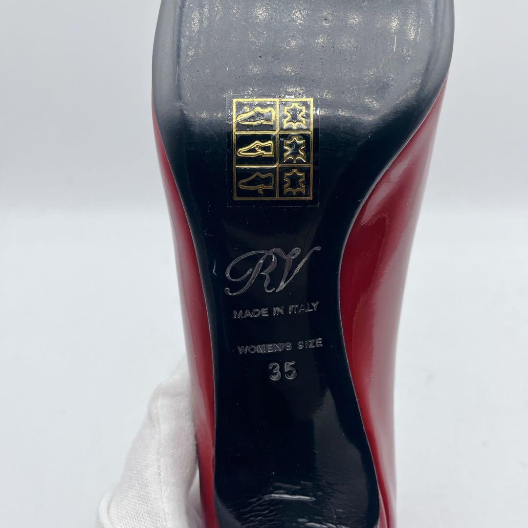 美品✨ロジェヴィヴィエ トランペット パテントレザー バックル 赤 35 22