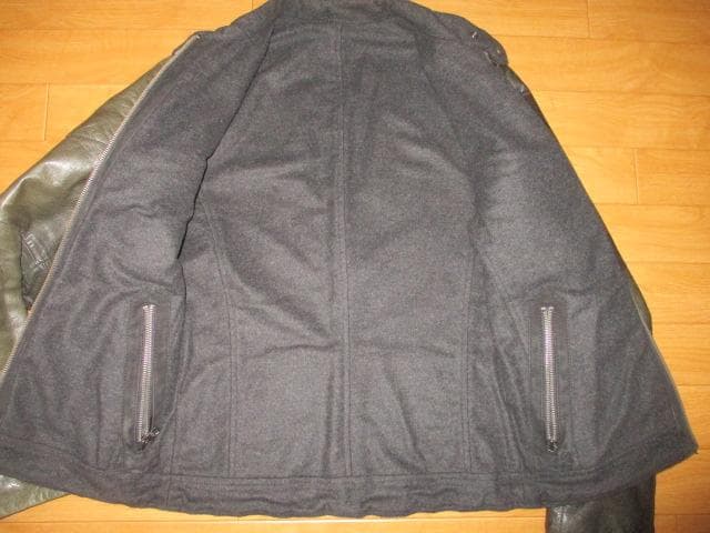 AX　アルマーニエクスチェンジ　２トーン　レザー　ライダースジャケット　SM