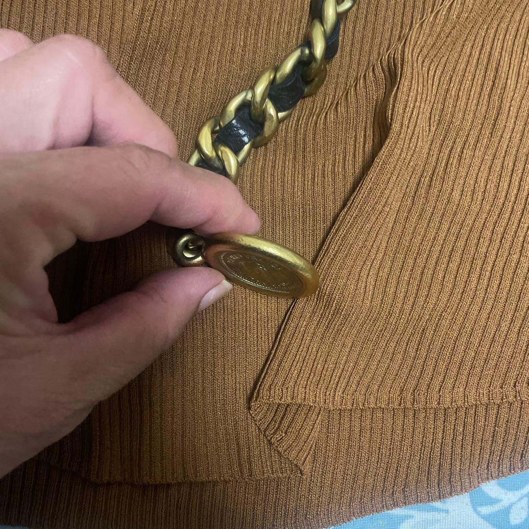 CHANEL チェーンベルト　ゴールド×ブラック革　  ヴィンテージ
