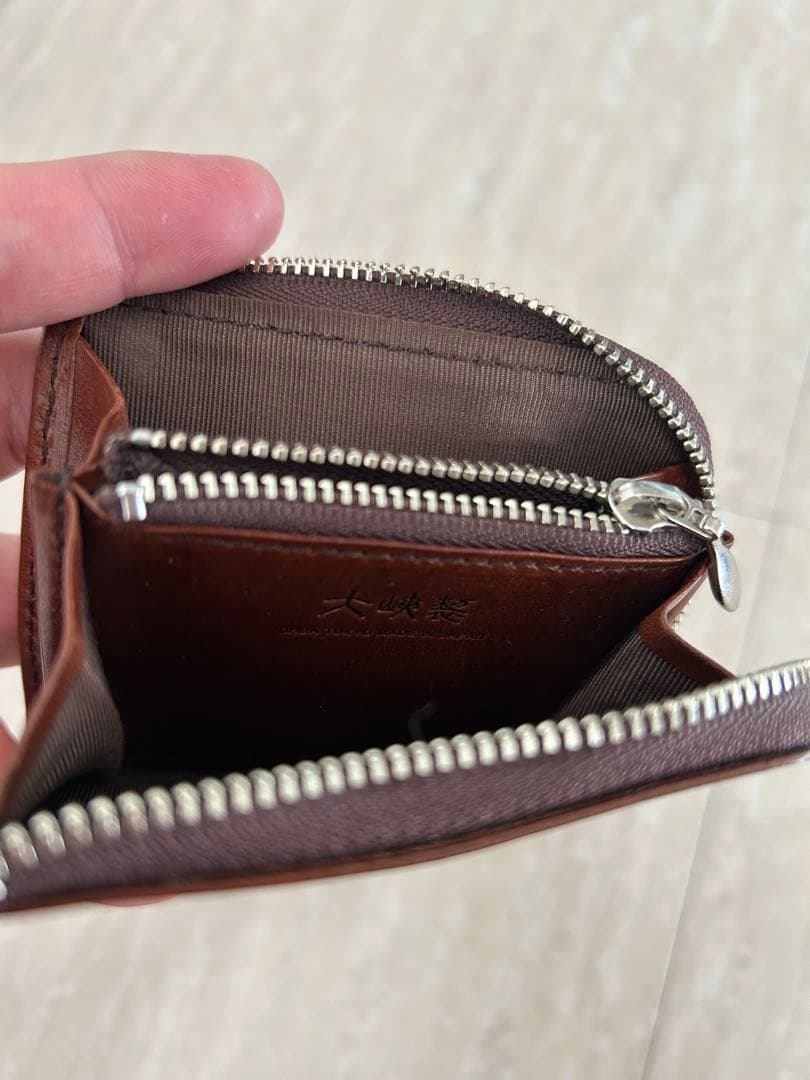 大峽製鞄　おおばせいほう　ケース　ミニ財布　ブラウン　サンタクローチェ