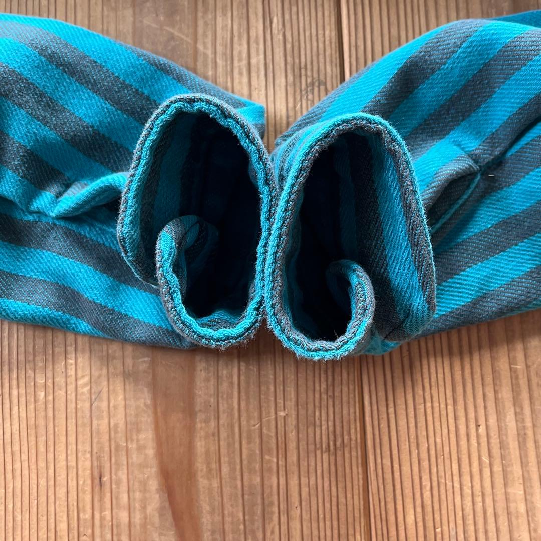 80s BIGMAC St. John's Bayストライプ ネルシャツ 青黒