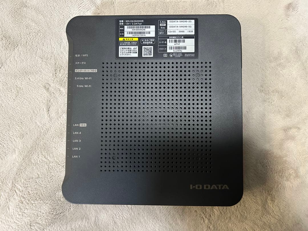 【美品中古】高性能Wi-Fi ルーター　WN-DAX6000XR