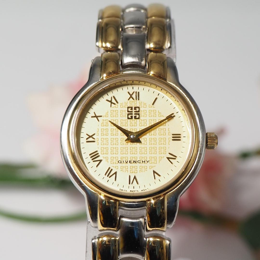 ジバンシイ GIVENCHY コンビ ゴールド文字盤 レディース腕時計 F403