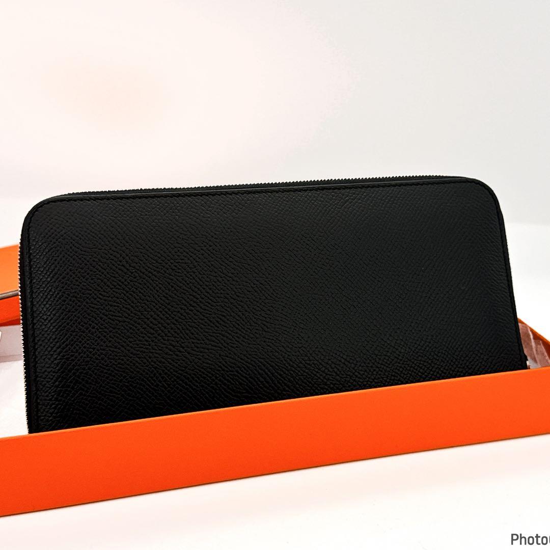 新品同様❤️エルメス✨アザップ　ロング　オールレザー　ブラック　長財布　57