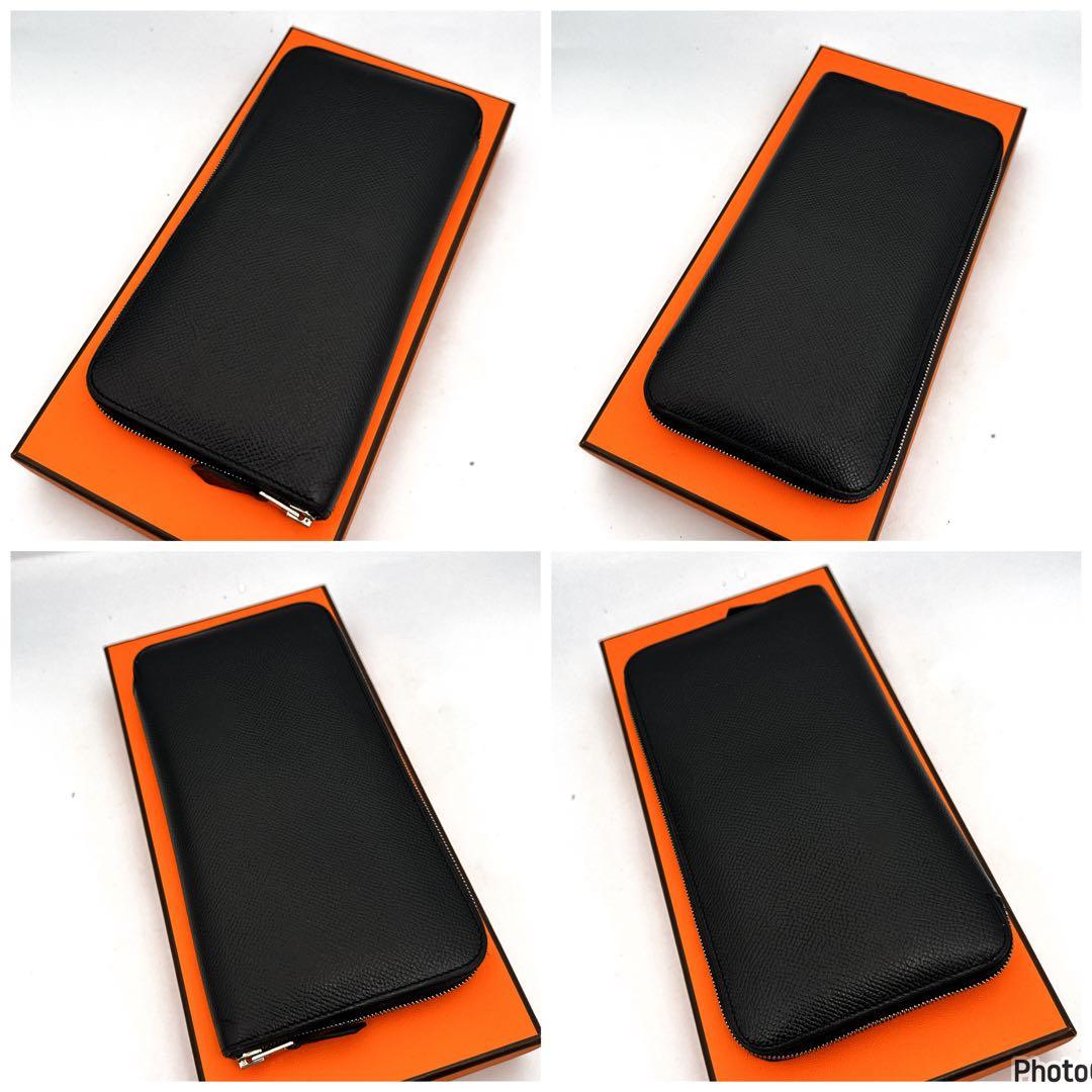 新品同様❤️エルメス✨アザップ　ロング　オールレザー　ブラック　長財布　57