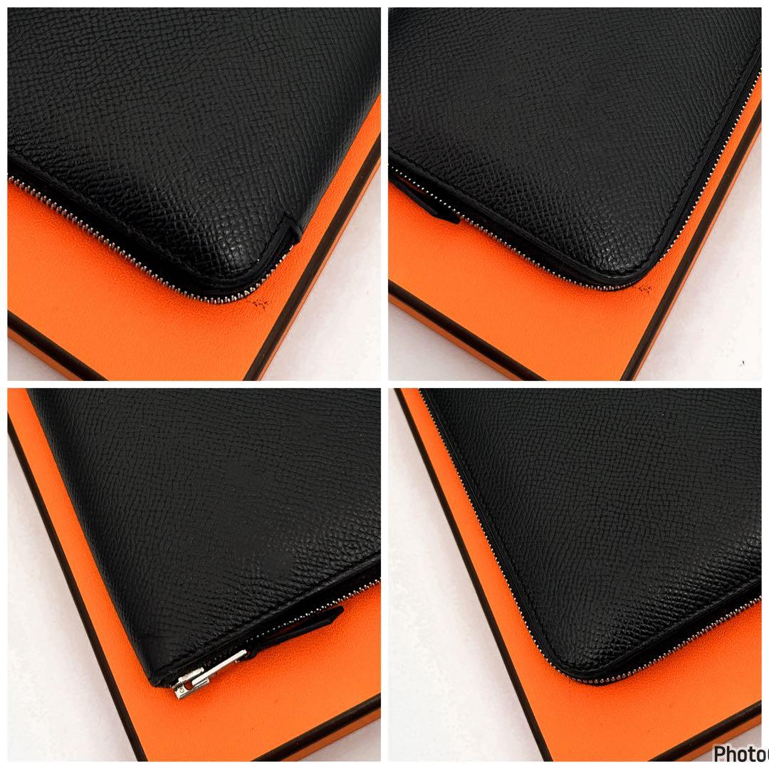 新品同様❤️エルメス✨アザップ　ロング　オールレザー　ブラック　長財布　57