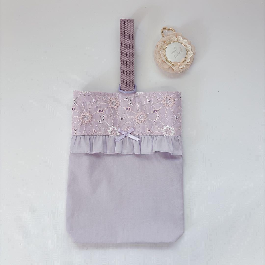 りいmama♡様　レッスンバッグ　上履き袋　体操着袋　ヌビ　ハート　キルト