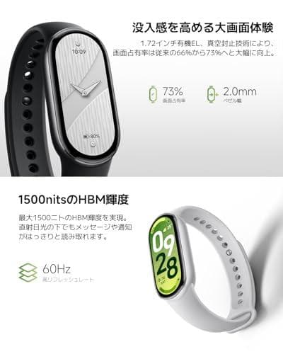 Xiaomi Smart Band 10 スマートウォッチ 1.72大画面体験p
