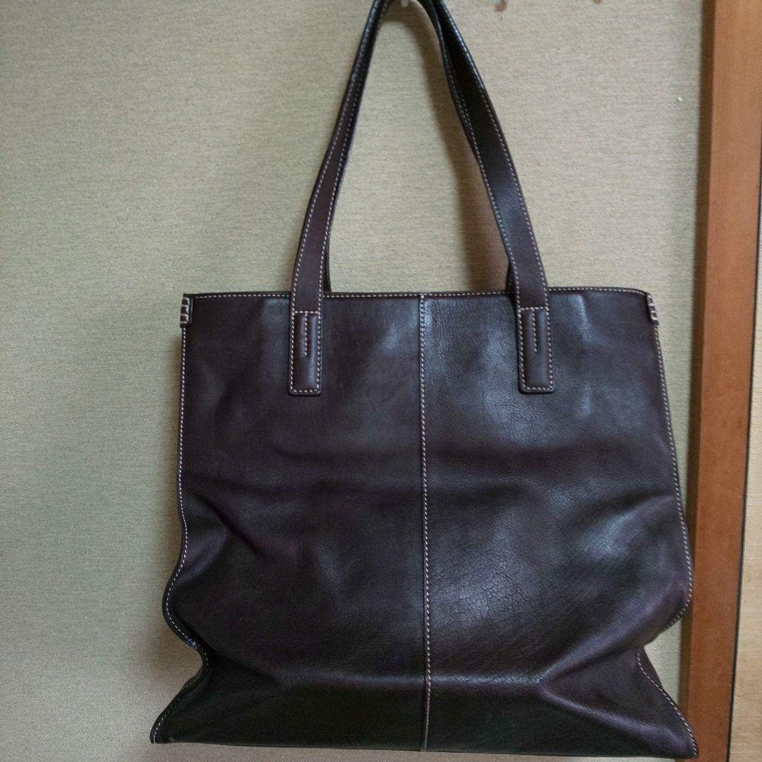 ダークブラウン レザートートバッグ